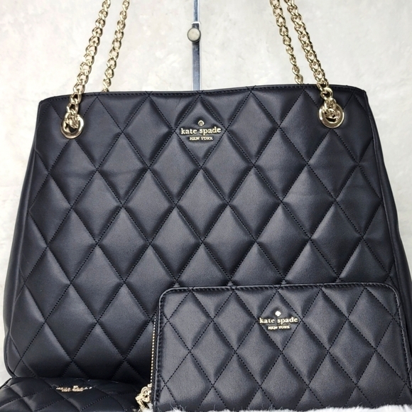 NWT Kate Spade New York 3 PCS Set Shoulder Bag Purse Designer Handbag Tote ++ - Picture 12 of 13